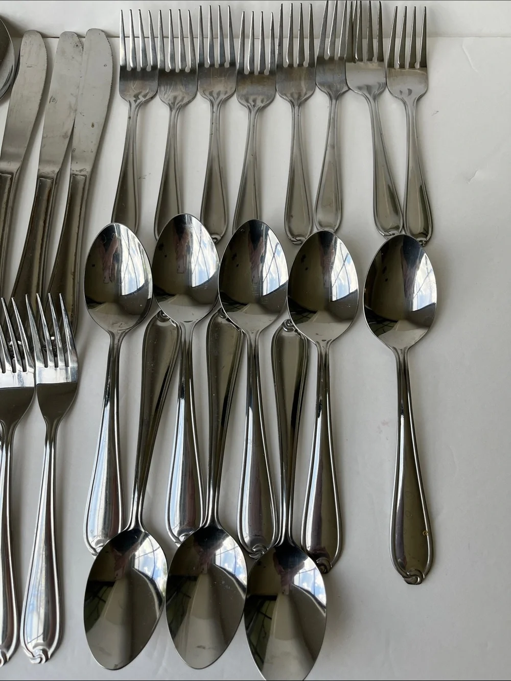 Vintage Stainless Steel Flatware 35 Pieces Love Knot Design